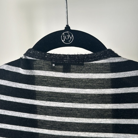 Moa Moa Gray Long sleeve striped Lightweight Open Front Cardigan Sweater Small - Picture 5 of 5